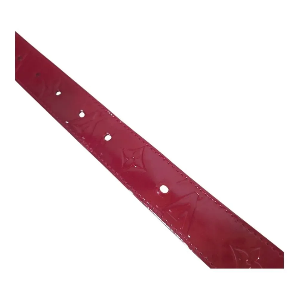Louis Vuitton Red Vernis Leather Belt Gold Buckle Size 90/36 Made in France